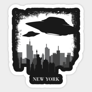 Alien Abduction - UFO New York City Gift design Sticker